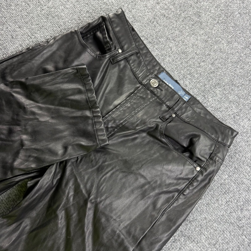 Indigo Rising Faux Leather Pants 7/28 Black Straight Leg High Rise Women's